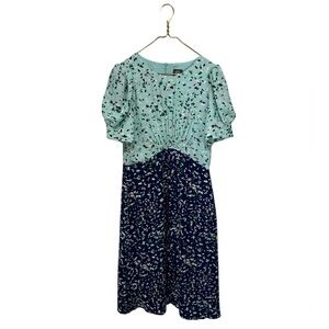 Vince Camuto Mint and Navy Floral Dress